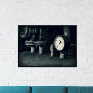 Lost Place - Steampunk - Photo Print - printable - Photography - Download - Industrial - Digital Download - Black and White Photo - Wall Art
