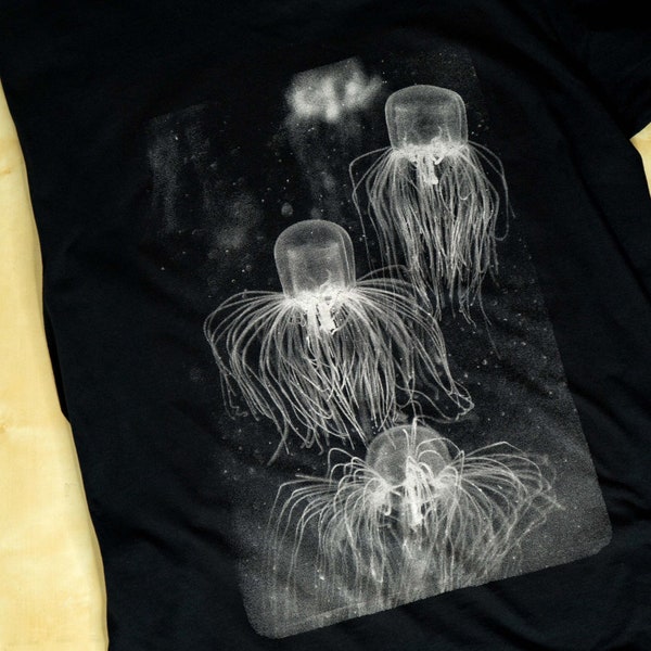 Jellyfish Shirt - nautical - Steampunk- Diver Shirt - handmade - unisex - special smooth print