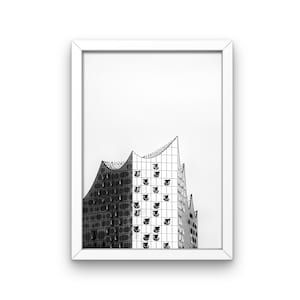 Hamburg black and white photo - Elbphilharmonie - Minimalist - Hamburg - Home Decor - Architecture Photography