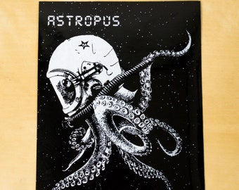 Steampunk Sticker - Astropus - Bumper Sticker - Decal - Glossy - Car Sticker - Kraken Sticker - Laptop Sticker - Astronaut