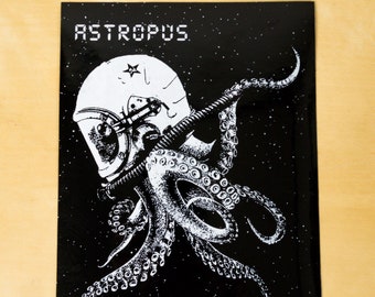 Steampunk sticker - Astropus - bumpersticker - sticker - glanzend - autosticker - Kraken sticker - laptopsticker - astronaut