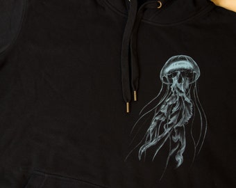 Jellyfish Skull - nautical - Steampunk- Diver Hoodie - handmade - Goth - special smooth print - Hoodie - Unisex - Tees and Hoodies