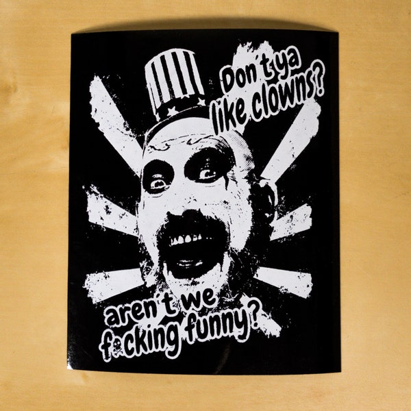 Captain Spaulding - Bumper Sticker - Decal - Glossy - Clown Sticker - Horror - The Devils Rejects - Rob Zombie