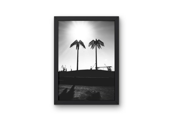 Hamburg - 187 - Palmen aus Plastik - Travel Print - Black and White Print - Industrial Art - Home Decor - Wall Art