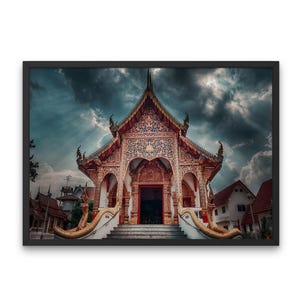 Printable - Temple Poster - Thai - Buddhist - Download - Wall Art - Home Decor - Travel Print - Zen Poster - Thailand Print - Chiang Mai