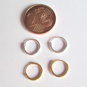 Paire (2) argent 925 boucles d'oreilles créolesminimaliste, Espagne, boucles d'oreilles  argent 925, cadeau amical, antiallergique cartilage