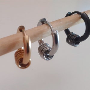 Créoles Anneau Boucle D'Oreille Charnière Avec Crâne Vintage - Acier Inoxydable - 1 Paire Homme Femme