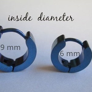 Boucle d'oreille acier chirurgical goujon, femme  bleu, petite, cerceau,  Espagne, cadeau de petit ami