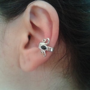 Contour des oreilles, Argent  925 solide, non perforé boucles cartilage, fait à la main, boucle cartilage,  ear wraps