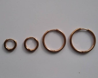 Oro rosa orecchini a cerchio da uomo in donna, minimalista, Spagna, regalo ragazzo, naso,r egalo per lo sposo