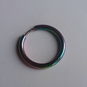 Pendientes multicolor hombre / mujer aro 20 mm, antialérgico, minimalista, España, regalo novio, regalo navidad 1 earring
