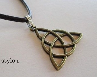 Triquettes Bronze argent collier Outlander,cadeau petit ami, cadeau de Noël, anniversaire, Espagne