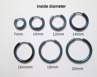 Bleu Boucle d'oreille 8, 10, 12, 14,16,18,20 mm, Mâle Hélice à oreille bleu Piercing minimalistes Espagne cadeau pour elle pour lui