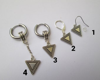 Boucles d'oreilles, acier pour hommes, boucle d'oreille rocker, Boho et hippie, cadeau pour petit ami, pour elle, pour lui, Espagne.