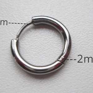 Orecchino  acciaio  8, 10, 12, 14, 16, 18, 20 mm uomo, donna,  orecchini semplice, minimalista, creoli  regalo fidanzato