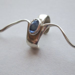 Silver 925 solid 925 silver eaar cuffs, no piercing, Ear cuff, climbingn adjustable ear, Not perforated, Earring, Cartilage earring, Spain blue