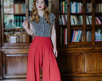 High Waist Pants Leila red