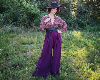 High Waist Pants Leila bordeaux