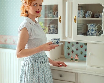 50s Rock Gerda white blue