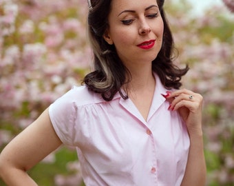 50s blouse Audrey pink