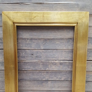 Contemporary wood picture frame, gold metal leaf, graduation photo, diploma frame, slim profile frame, wedding picture frame, custom made