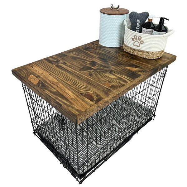 View of Dog Crate Topper - Etsy