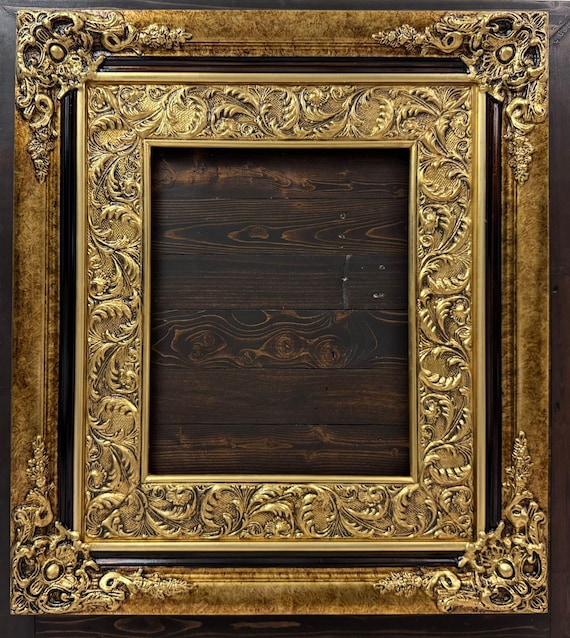 Baroque Style Frame, Antique Gold, Canvas Frame, Photo Picture
