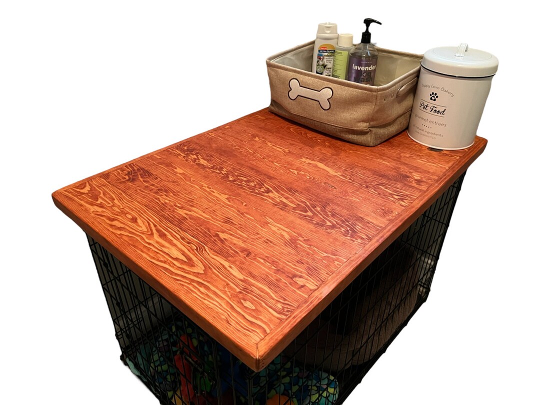 Dog Kennel Wood Top With Safety Lip GUNSTOCK STAIN Etsy