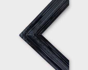 16 X 20 In Stock Ready To Ship Traditional Compo Ornate Wood Frame, High Gloss Black , White Wood Picture Frame,Canvas Frame, Portrait Frame