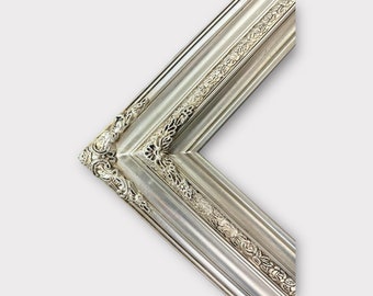 Traditional compo ornate wood frame, silver leaf frame, wood picture frame, wedding frame, portrait frame, custom picture frame,