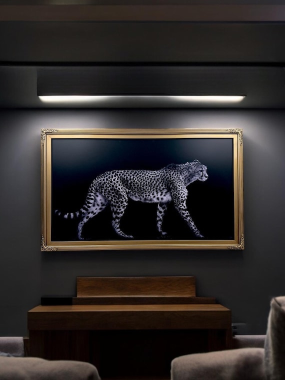 32" to 75" inch Ornate frame for Samsung The Frame TV & Frame Pro TV models, Antique Gold finish, not meant for use with other TVs.