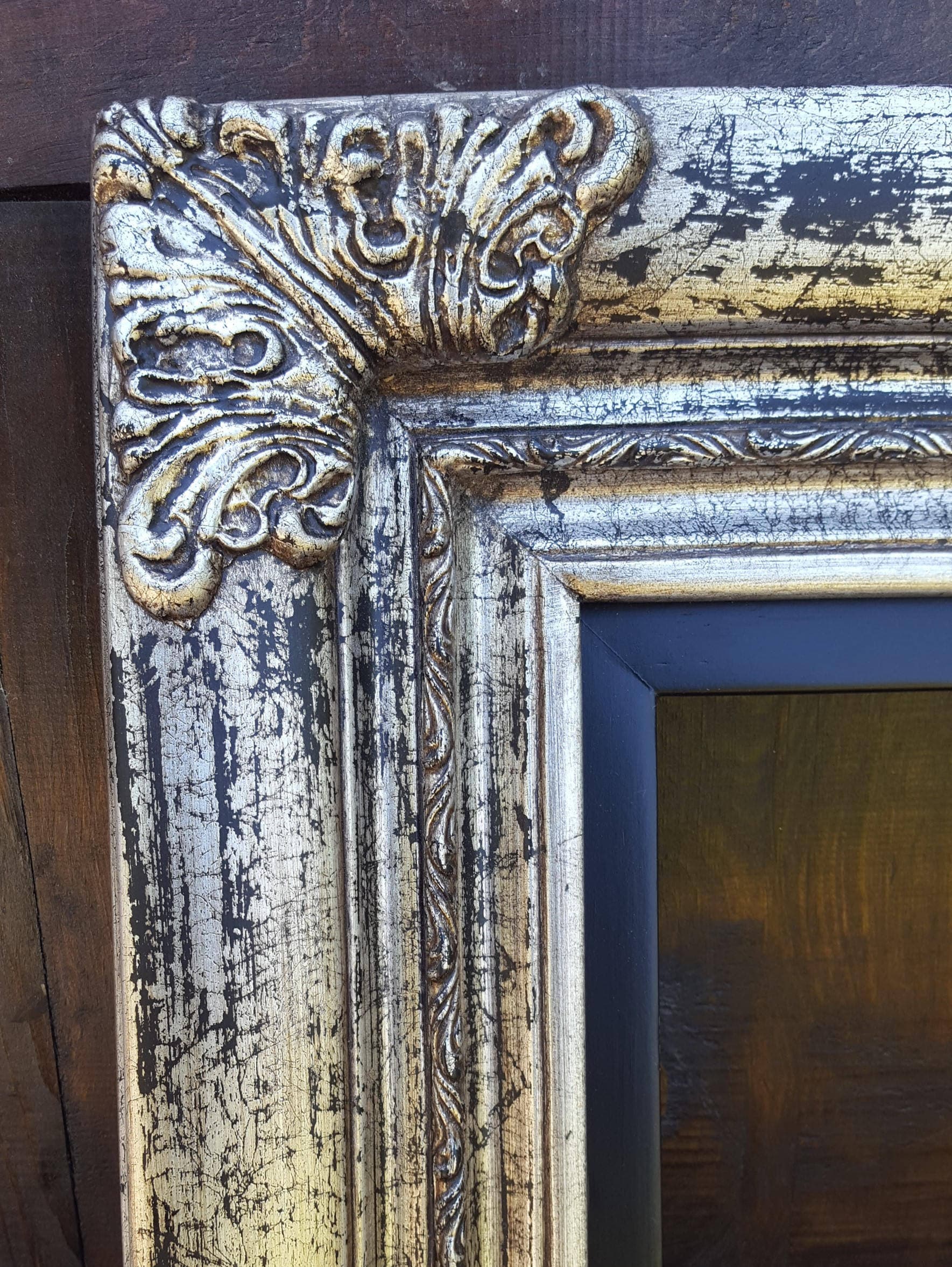 Antique Style Low Profile Frame. Ornate Wood Picture Frame Etsy