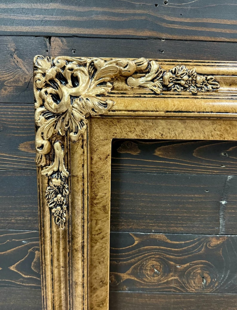 32" to 65" inch Ornate frame for Samsung The Frame TV and Frame Pro TV models, Marble Gold finish, not meant for use with other TVs. image 6