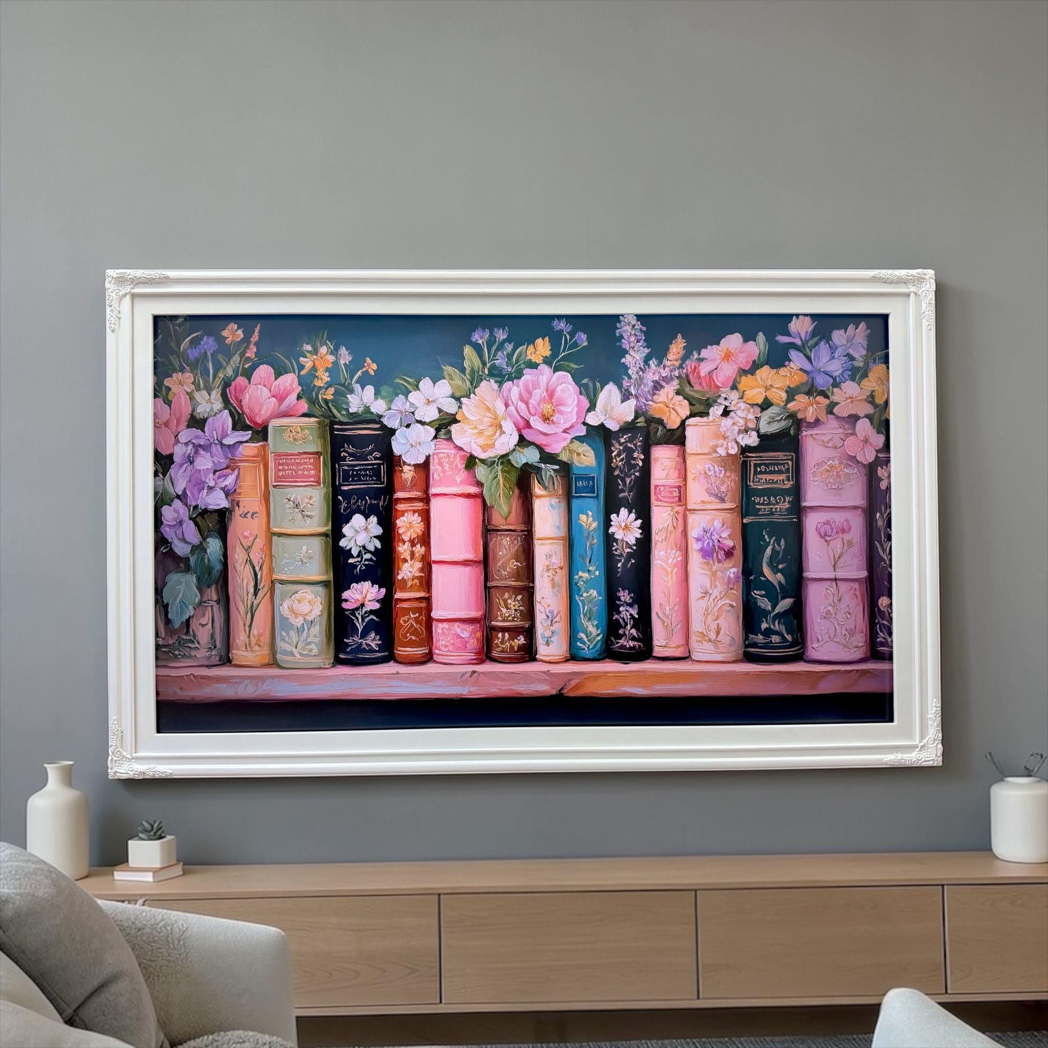 55, 65 & 75 Inch Hisense Canvas TV Wood Frame, Satin White Finish