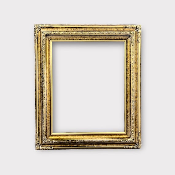 Traditional compo ornate wood frame, MARBLE GOLD, canvas