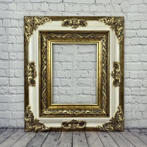 Baroque colonial Style Frame, antique gold,ivory frame,ornate wood frame,canvas frame, custom made frame, gold leaf, oil painting frame