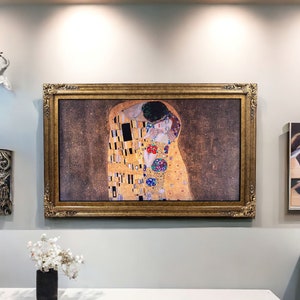 32" to 65" inch Ornate frame for Samsung The Frame TV and Frame Pro TV models, Marble Gold finish, not meant for use with other TVs. image 1