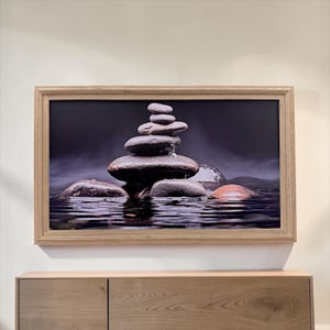 32" to 75" Inch TV frame for Samsung The Frame TV and Frame Pro TV models, Rustic Driftwood finish, not meant for use with other TVs. image 3