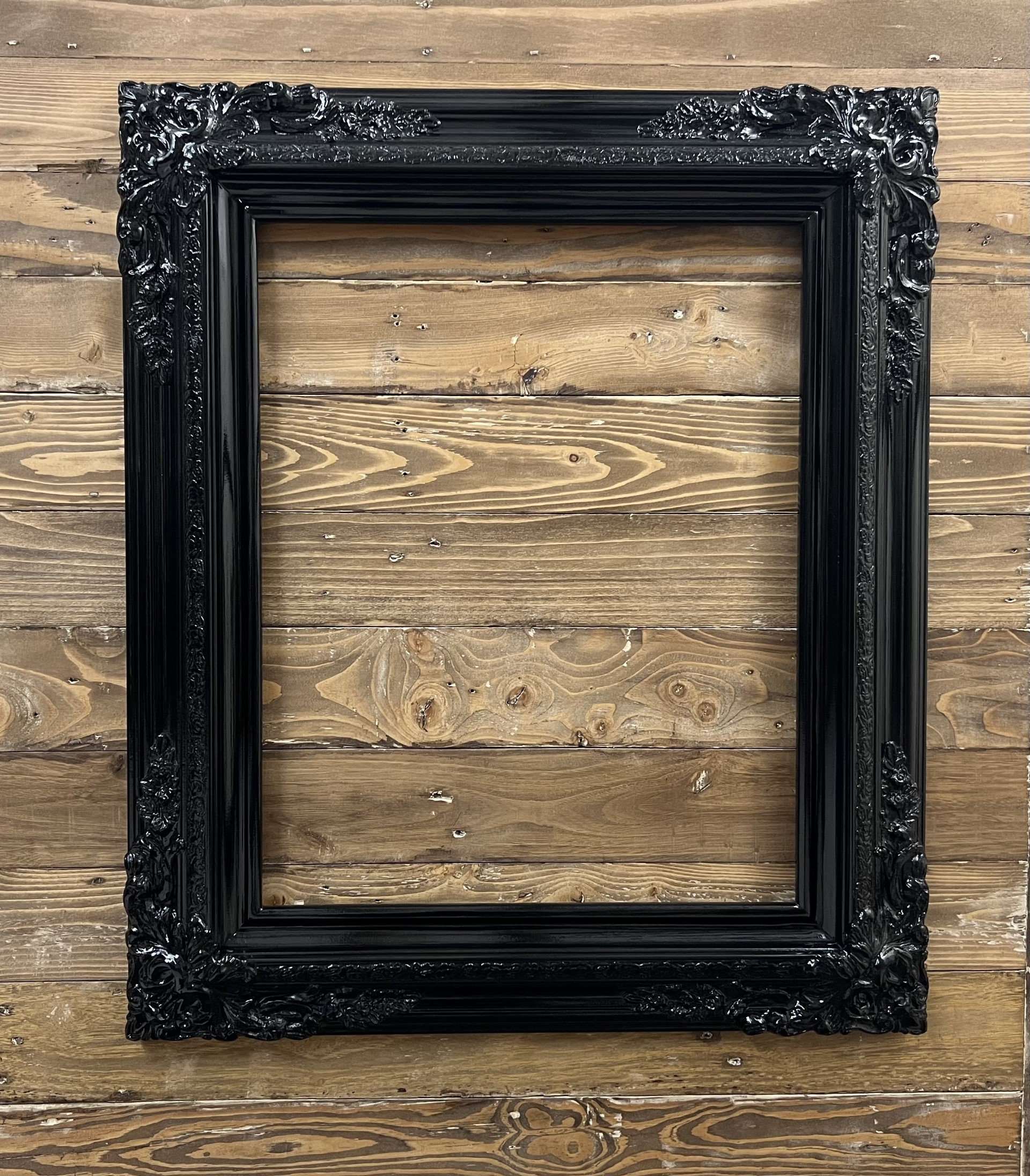Frame Compo Traditional Compo Xl Ornate Corners Wood Frame, HIGH GLOSS BLACK ...