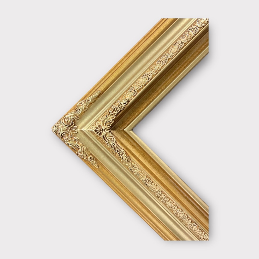 Traditional Compo Ornate Wood Frame, Light Gold , Wood Picture Frame