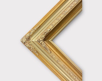 Traditional compo ornate wood frame, Light gold , wood picture frame, canvas frame, photo frame, custom frame, custom made sizes available