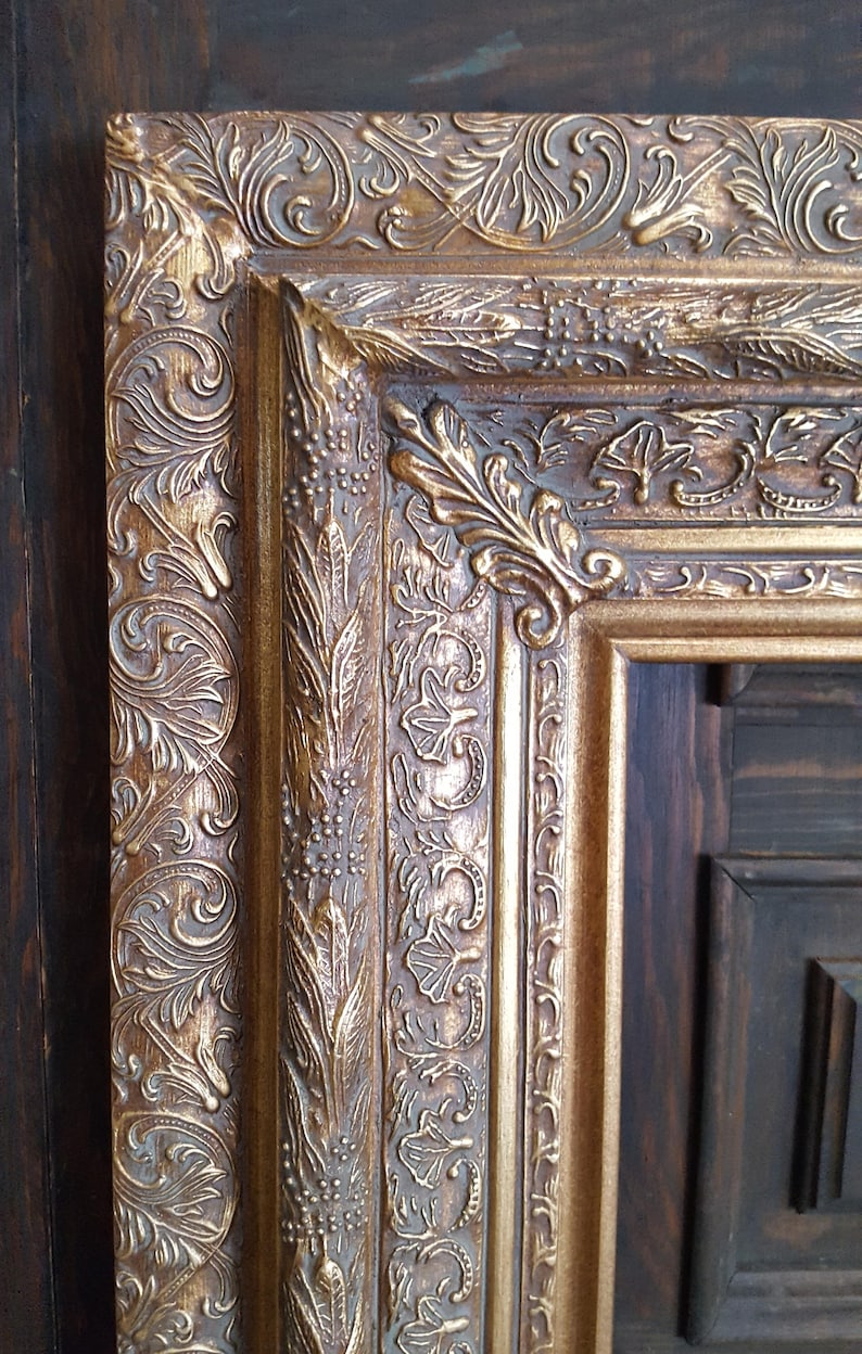 Baroque Colonial Style Frame,ornate frame, wedding frame,colonial decor, custom picture frame, gold leaf picture frame,Wood picture frame 