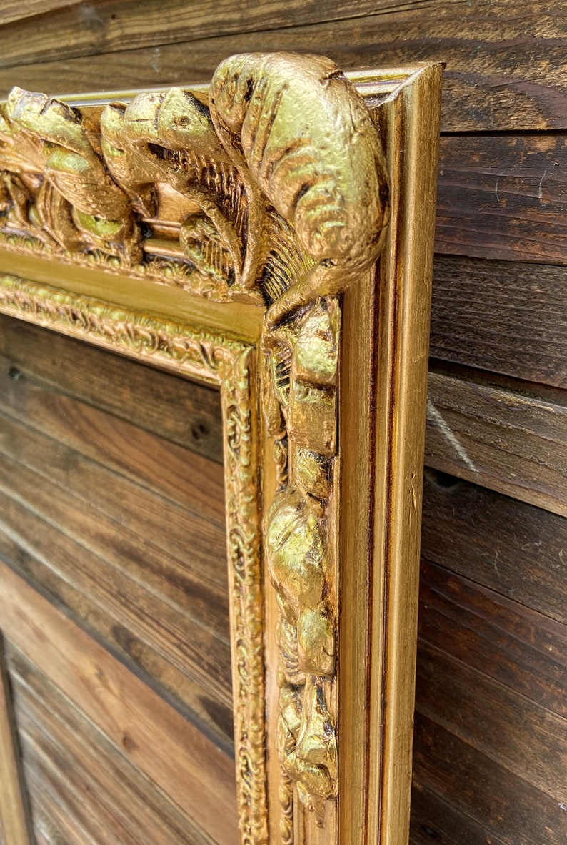 Old World Style Picture Frame Ornate Wood picture frameGold Etsy