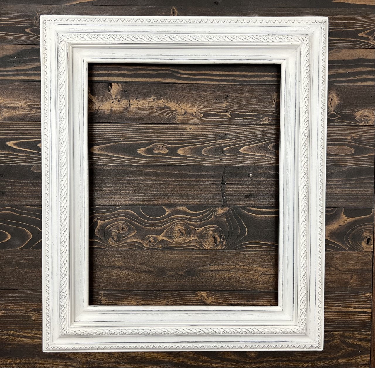 Distressed White Picture Frame Vintage Picture Frame Antique Etsy