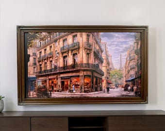 55, 65 & 75 Inch Hisense Canvas TV Ornate frame, Dark Walnut finish, Canvas TV by Hisense, not meant for use with other TVs.