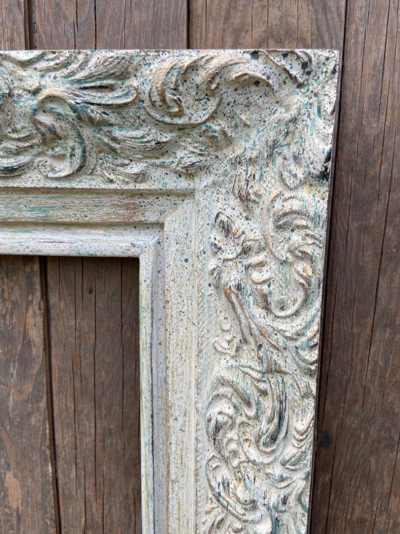 shabby chic frame portrait frame,oil painting frame Distressed White,canvas frame,Vintage frame Victorian Style Wood ornate Picture Frame