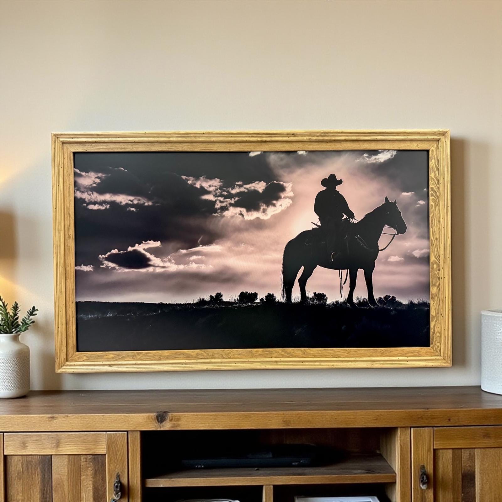 55, 65 & 75 Inch Contemporary Frame for TCL NXTVISION TV, Rustic