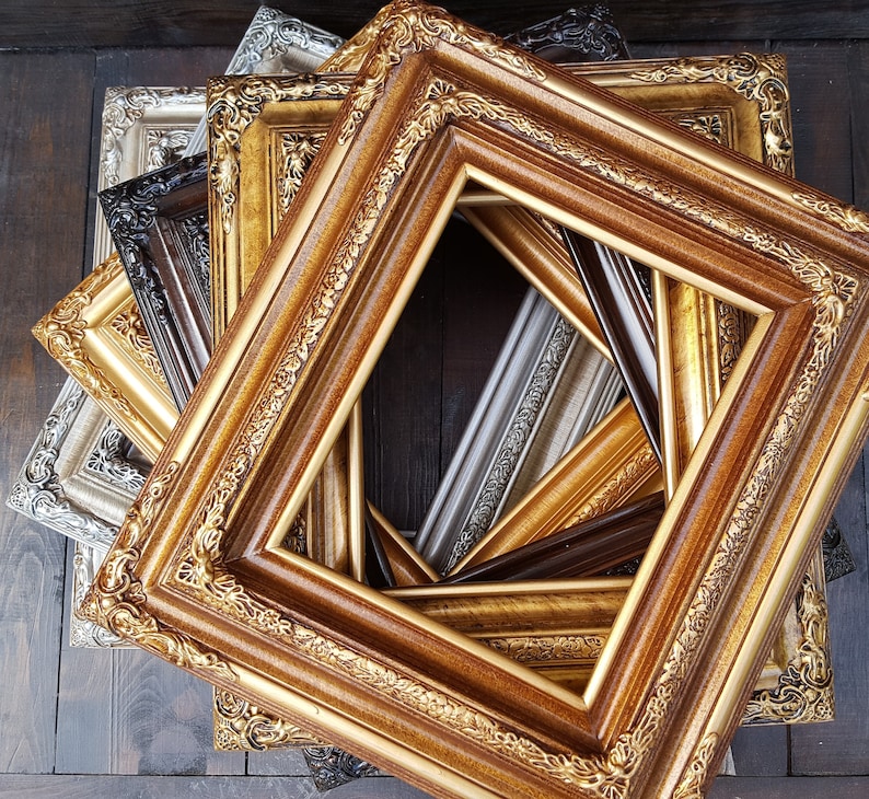 Traditional compo ornate wood frame wood picture frame | Etsy
