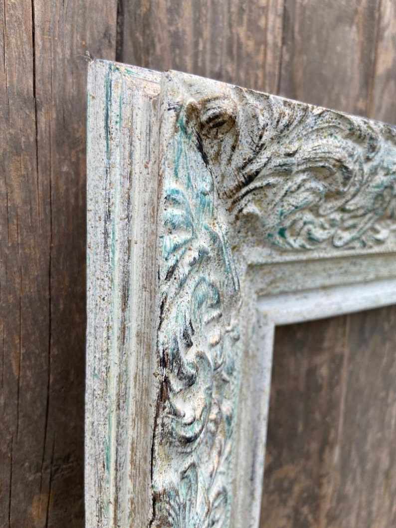 shabby chic frame portrait frame,oil painting frame Distressed White,canvas frame,Vintage frame Victorian Style Wood ornate Picture Frame