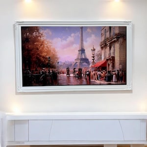 55 inch Hisense Canvas TV 55 wood frame, Satin white finish, Canvas TV by Hisense, not meant for use with other TVs